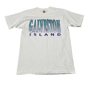 Vintage 92' Galveston Island Texas Single Stitch T-Shirt Size Large 21 x 30